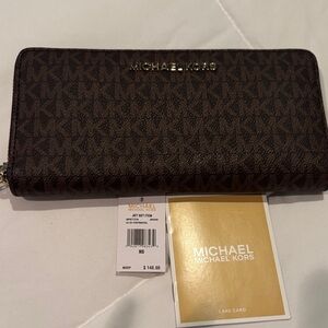Michael Kors Dark Brown Logo Wallet